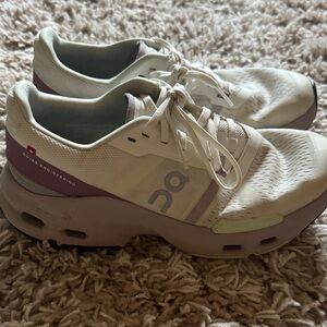 On Running Women's Cream and Lavender Athletic Shoes